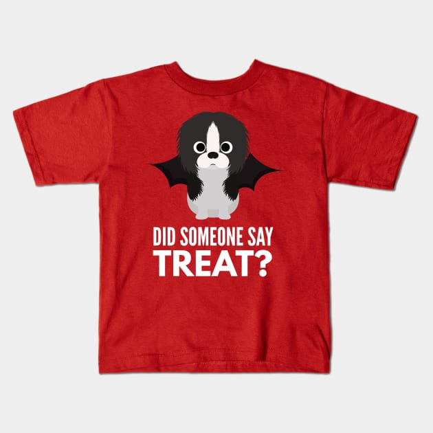 Japanese Chin Halloween Trick or Treat Kids T-Shirt by DoggyStyles